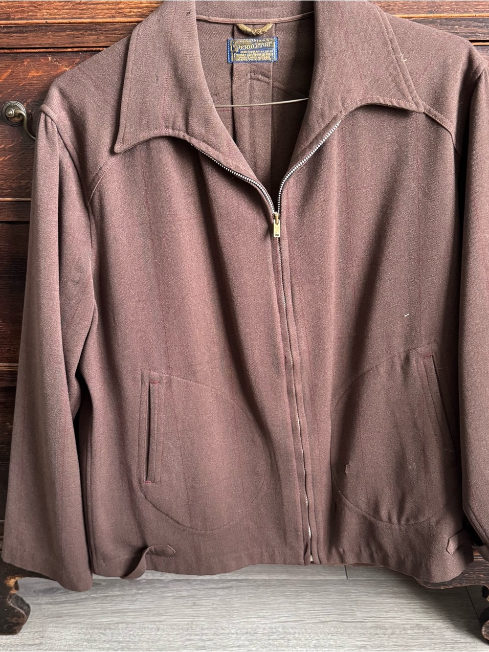 Pendleton Brown Zip-Front Jacket